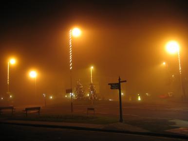 Christmas Lights in the fog