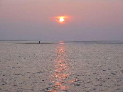 Hazy sunset